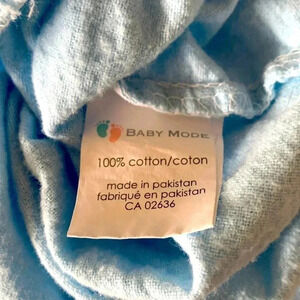 Baby mode, 100%  cotton, baby blue, lightweight fleece crib sheet